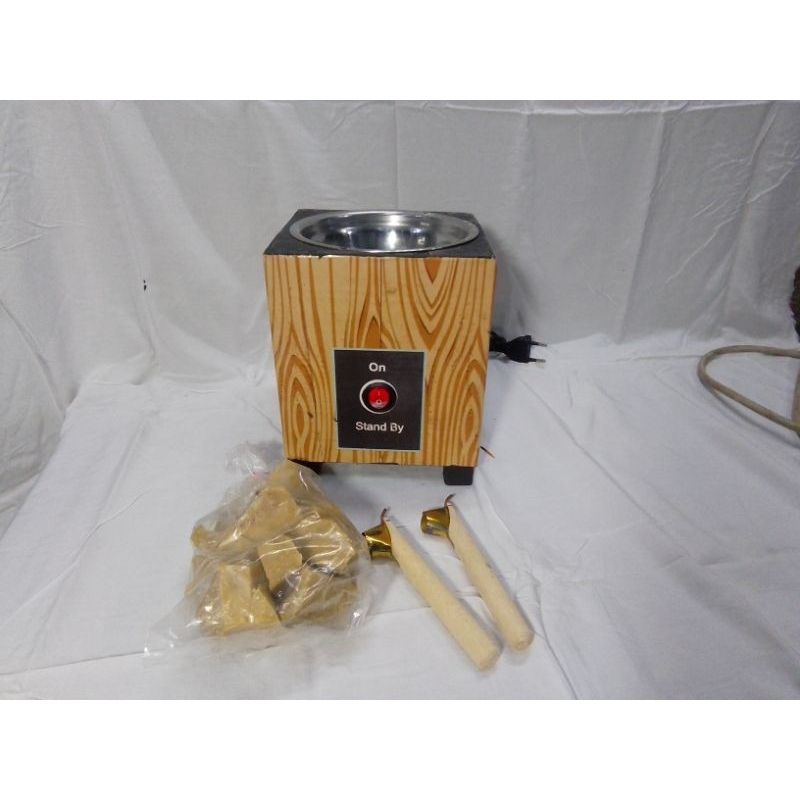 Paket Kompor Batik Kayu 60W + Malam + 2 Canting - Hemat Energi