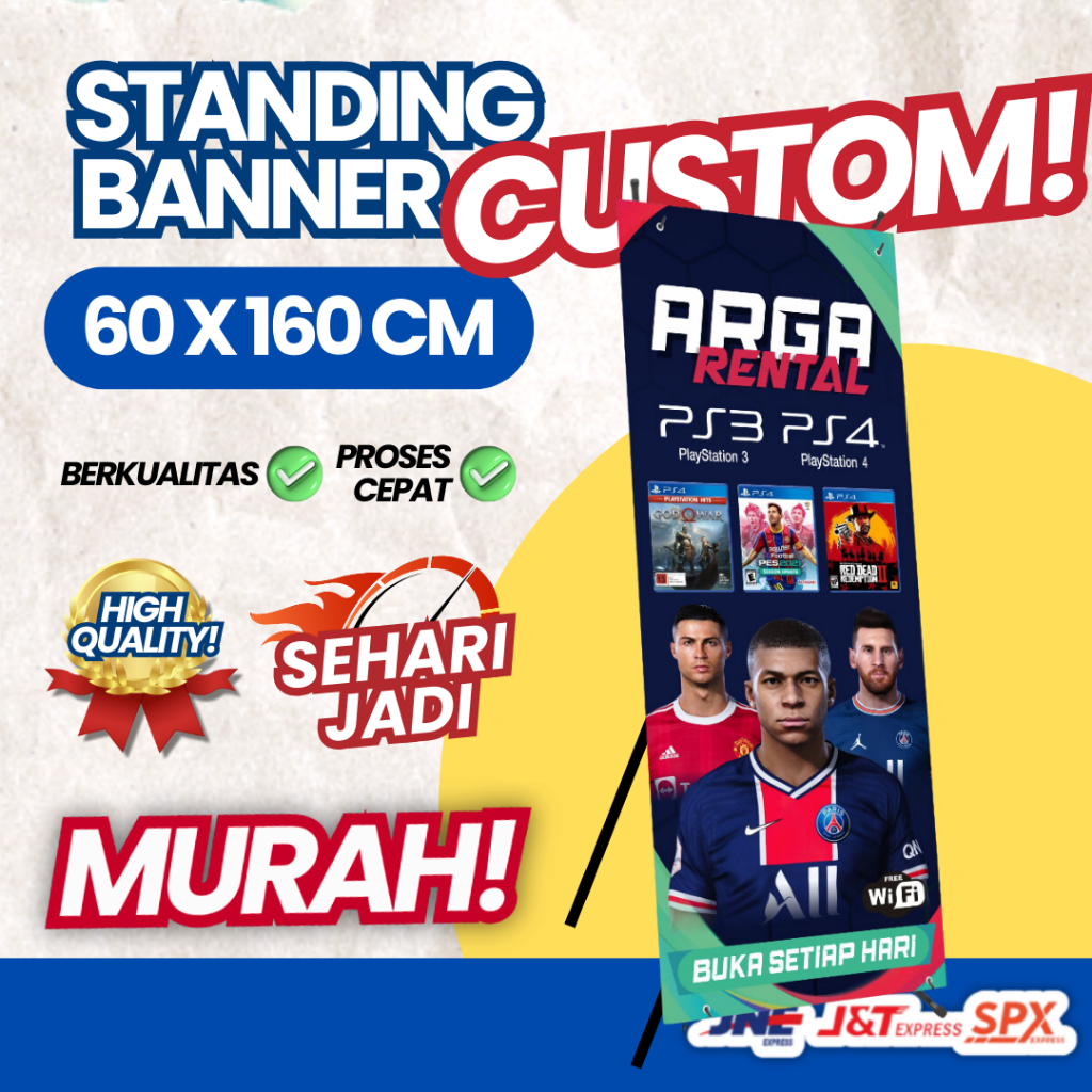 [PROMO | 1 Hari Jadi] Banner Custom | Spanduk | X-Banner | Stand Banner