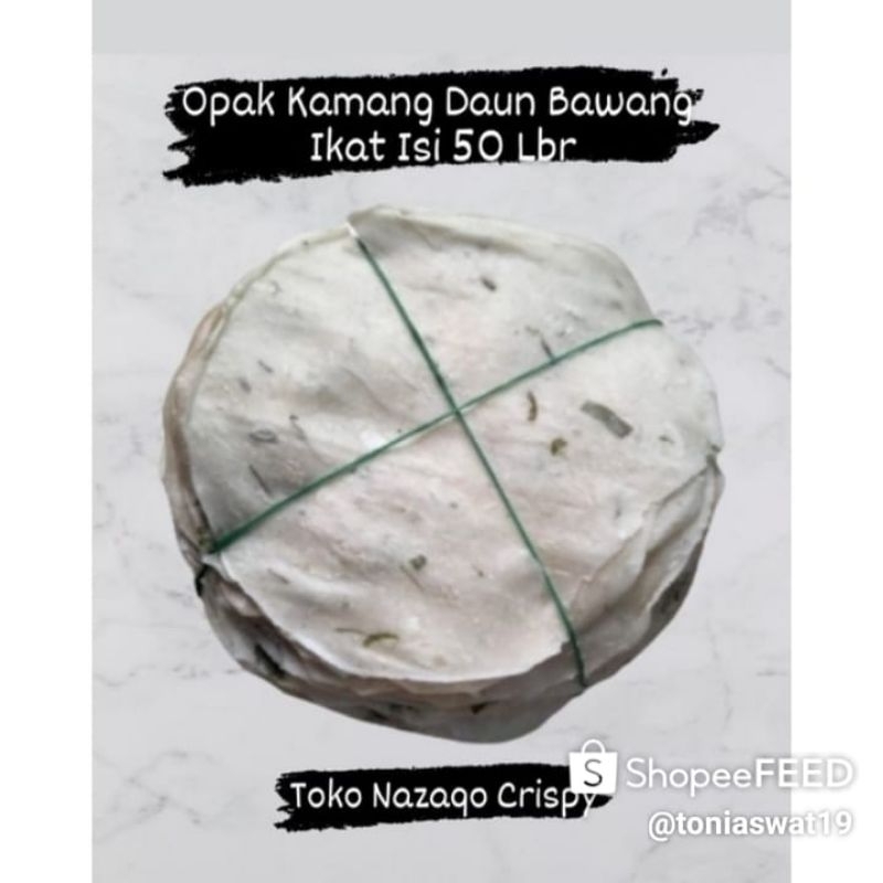 

Opak Singkong Daun Bawang (Karupuak Kamang Ikat) Isi 50Lbr