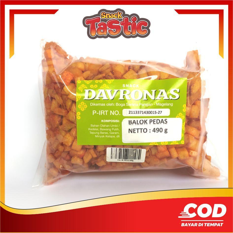 

BALOK SINGKONG PEDAS 490GR DAVRONAS, Camilan dan oleh-oleh khas Magelang, Jogja, Purworejo, Wonosobo