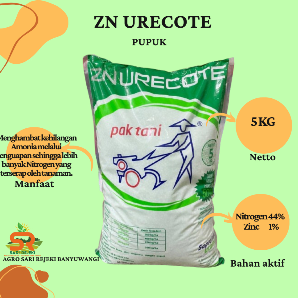 Pak Tani ZN Urecote (Urea+Argon) Kemasan Pabrik 5 kg