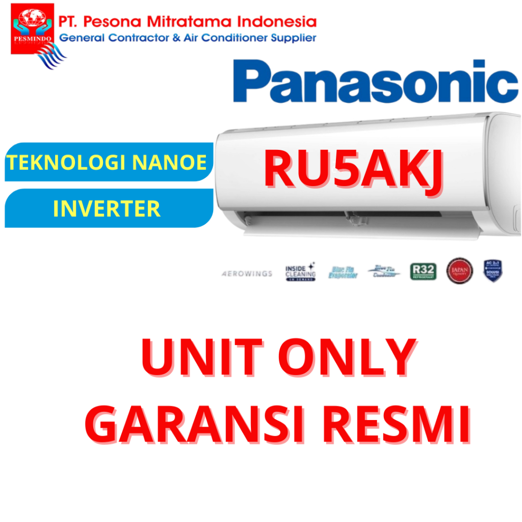 PANASONIC AC 1/2PK INVERTER DELUXE NANOE RU5AKJ