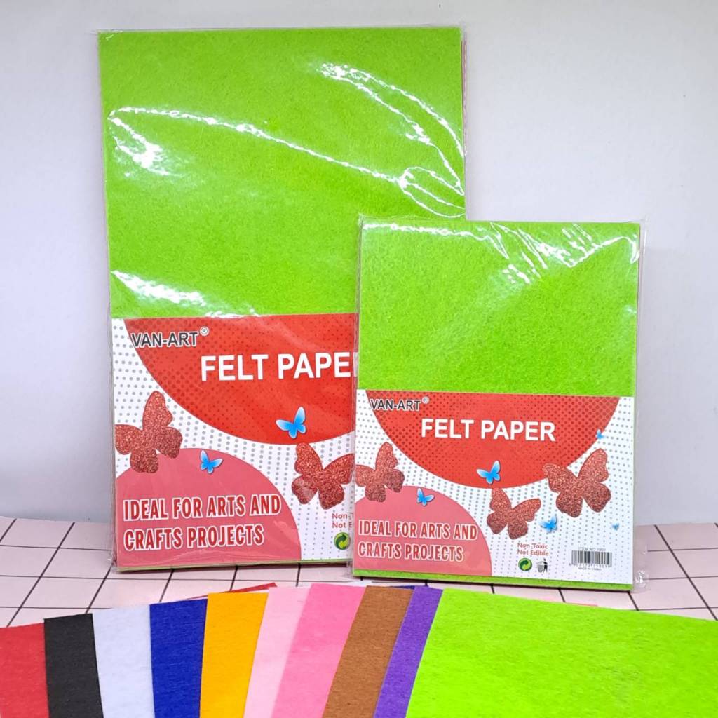 

(10 Lembar) Kertas Flanel Felt Paper A4/A5 Warna Warni untuk Kreasi Craft DIY Prakarya Scrapbook