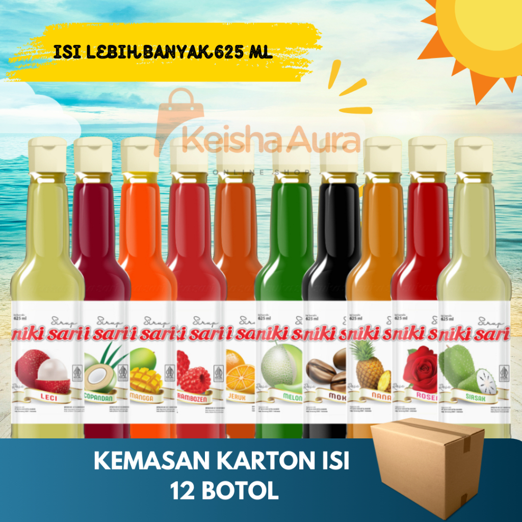 

SIRUP NIKI SARI PAKET HEMAT 1 DOS ( ISI 12 BOTOL 625 ML ) RASA BUAH
