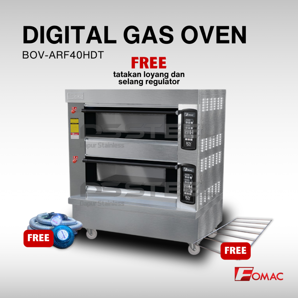 Gas Deck Oven Otomatis FOMAC BOV-ARF40HDT / Gas Deck Oven FOMAC BOVARF40HDT 2 Deck 4 Loyang