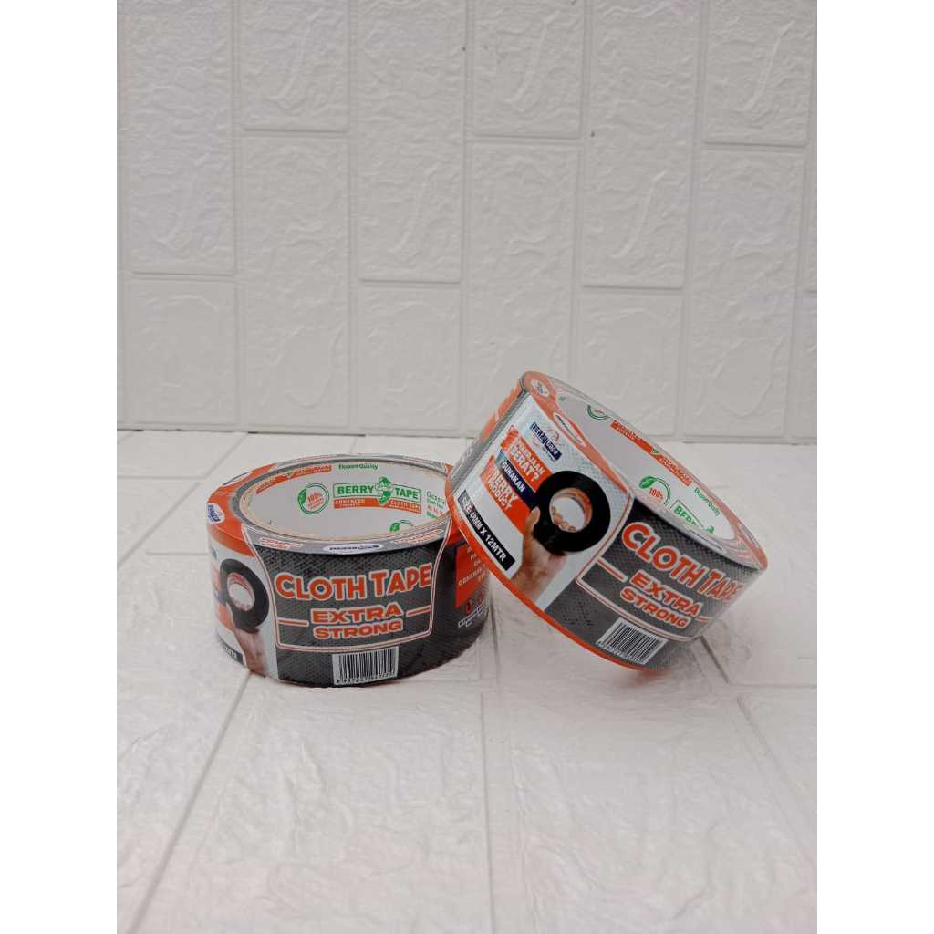 Lakban Hitam Berry 48 mm / Cloth Tape Berry / Lakban Jilid