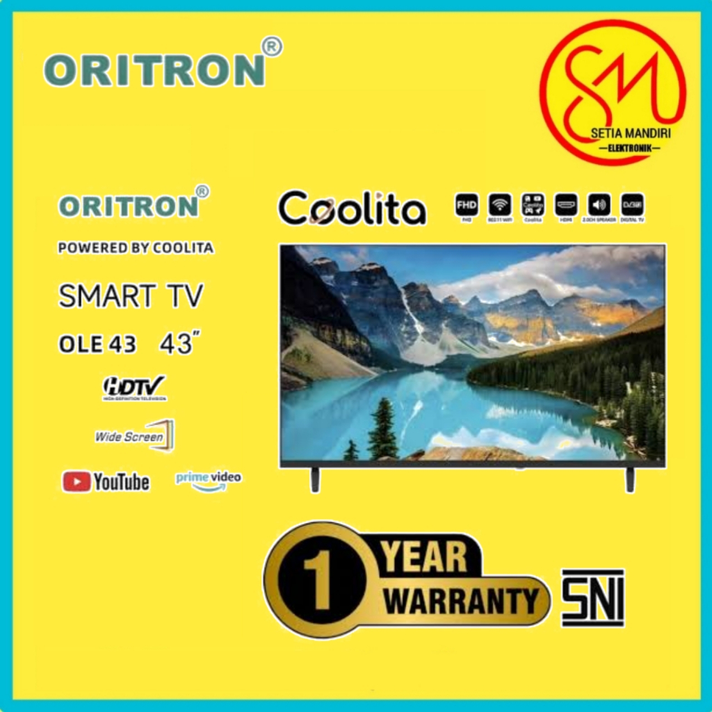 NEW ORITRON TV Smart tv 43 inch Digital TV LED Full HD Televisi Garansi resmi