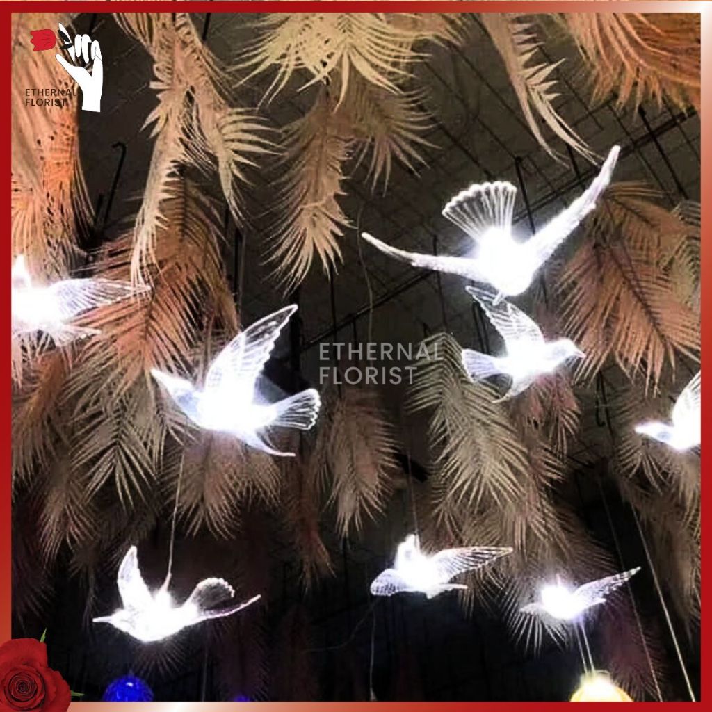 Lampu Burung Dekorasi Akrilik 1 Set Isi 10Pcs/Lampu Burung Dekorasi Wedding (LPI-1)