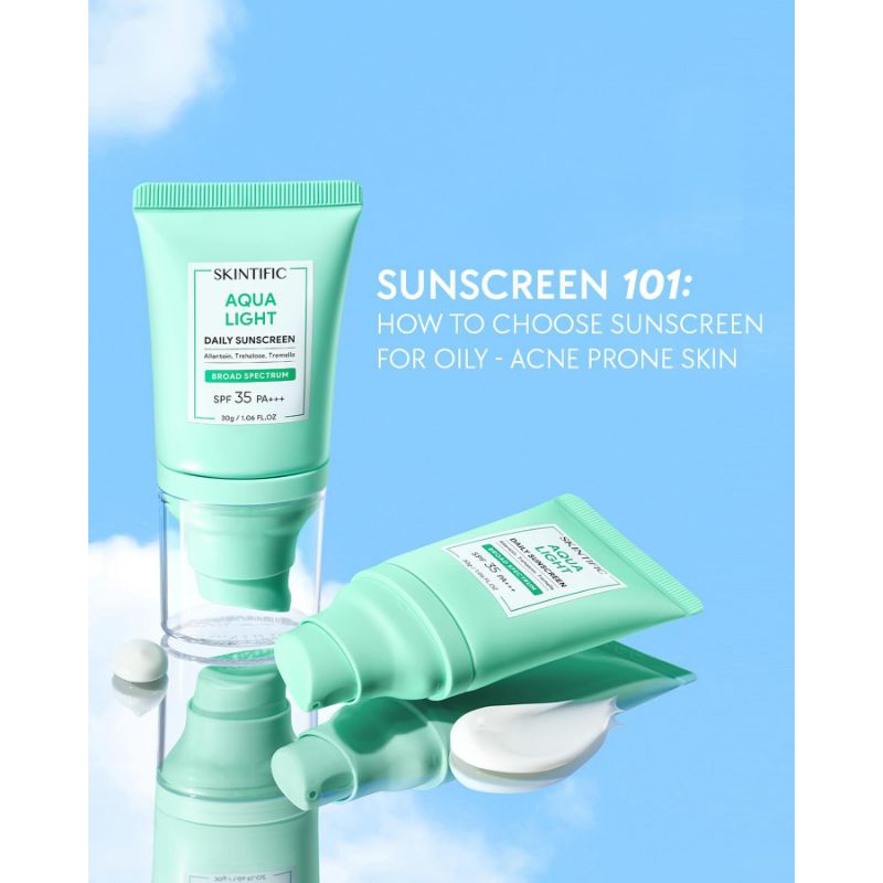Skintific Daily Sunscreen Aqua Light Hijau Ijo SPF 35 Pa+++ Acne Skin