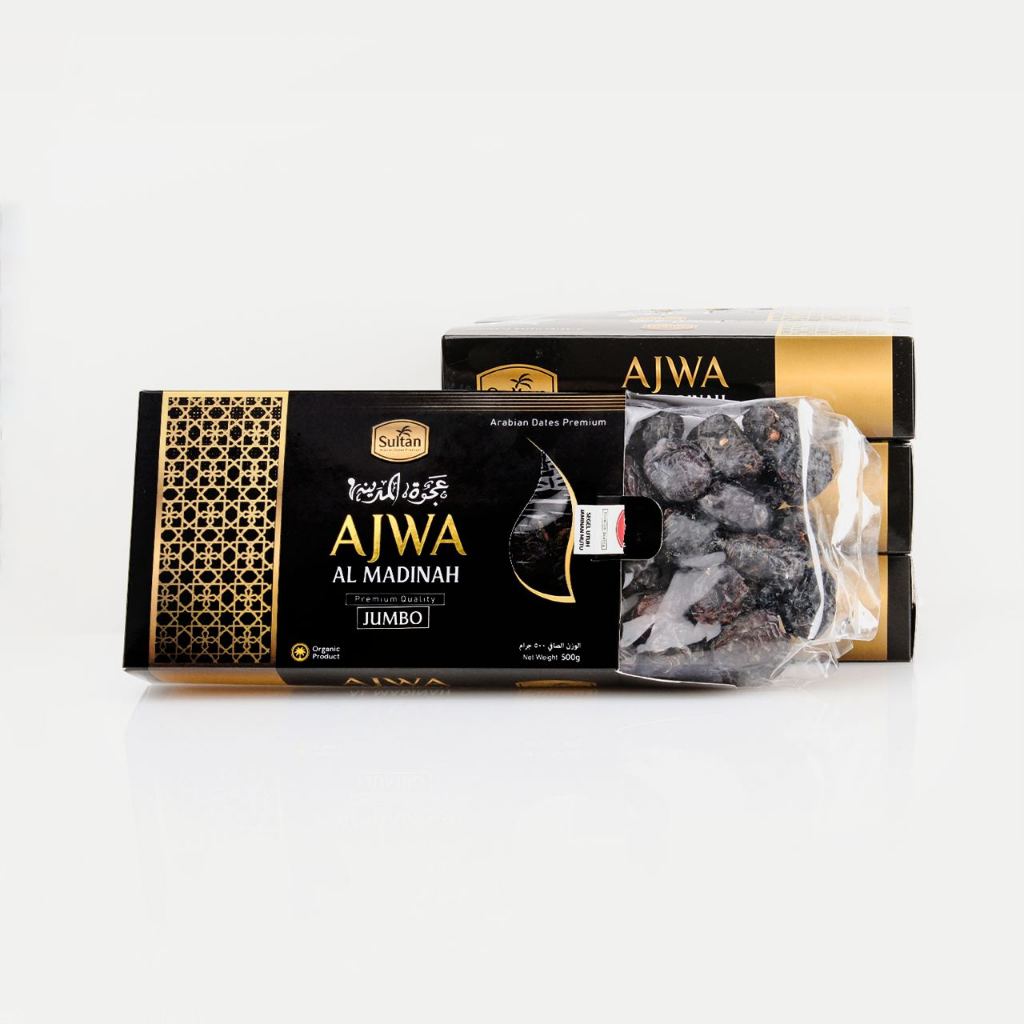 

Kurma Ajwa Sultan Madinah Kaya Manfaat 500 Gram Premium 100%Asli