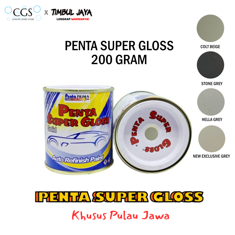 Cat Penta STONE GREY 200 gram / cat penta abu tua / penta super gloss / cat motor mobil besi kayu