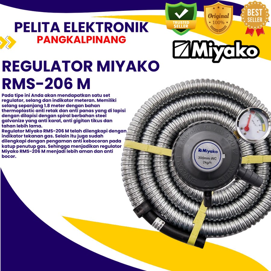 Selang Gas Miyako Regulator RMS-206M / Miyako Regulator RMS-206MS