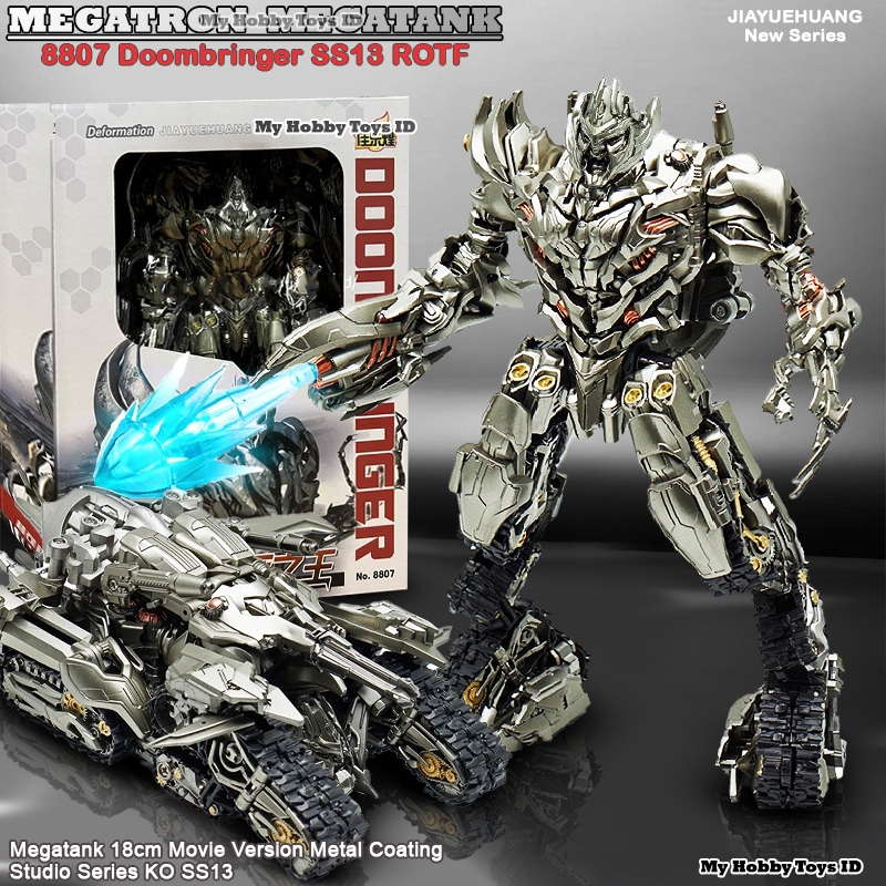 Figur Robot Transs formers Megatron Megatank Mode Mobil Tank Metal Versi KO Series Komplit Set