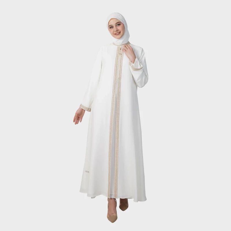 Hikmat Abaya A4823 Wanita Warna White & Blue