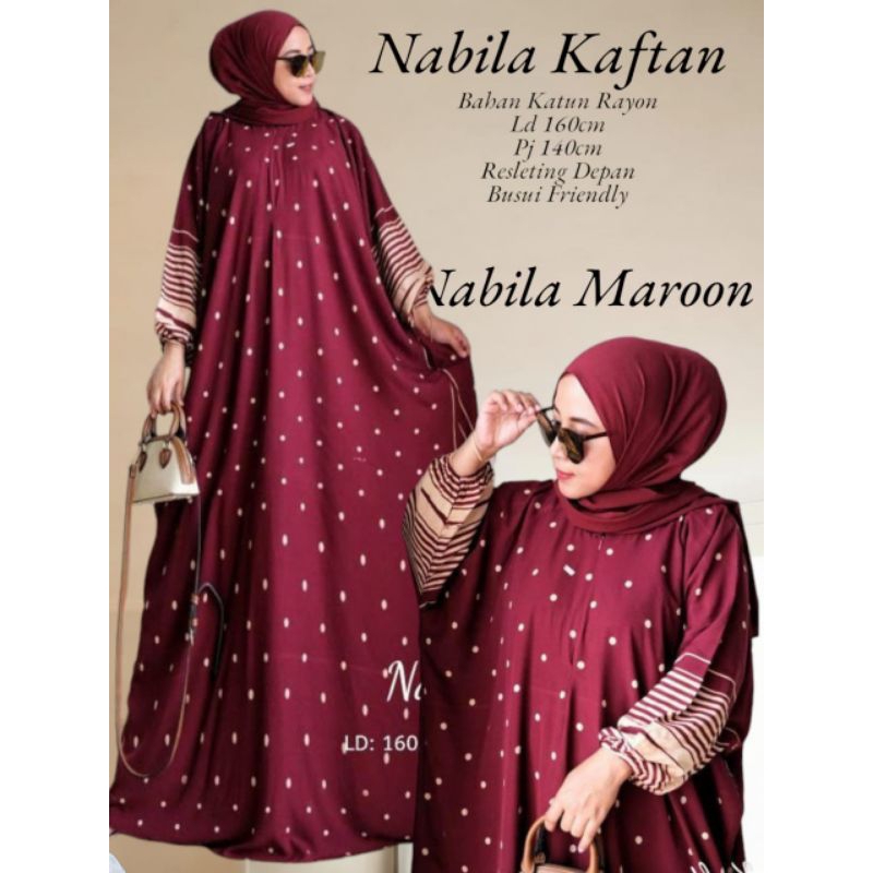 NABILA Kaftan Jumbo Rayon Adem Tunik Big Size Busui Kampung Souvenir Bali