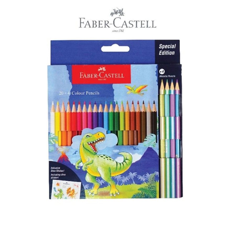 

Pensil Warna FABER CASTELL 24 Warna Dino Metalic Pencils