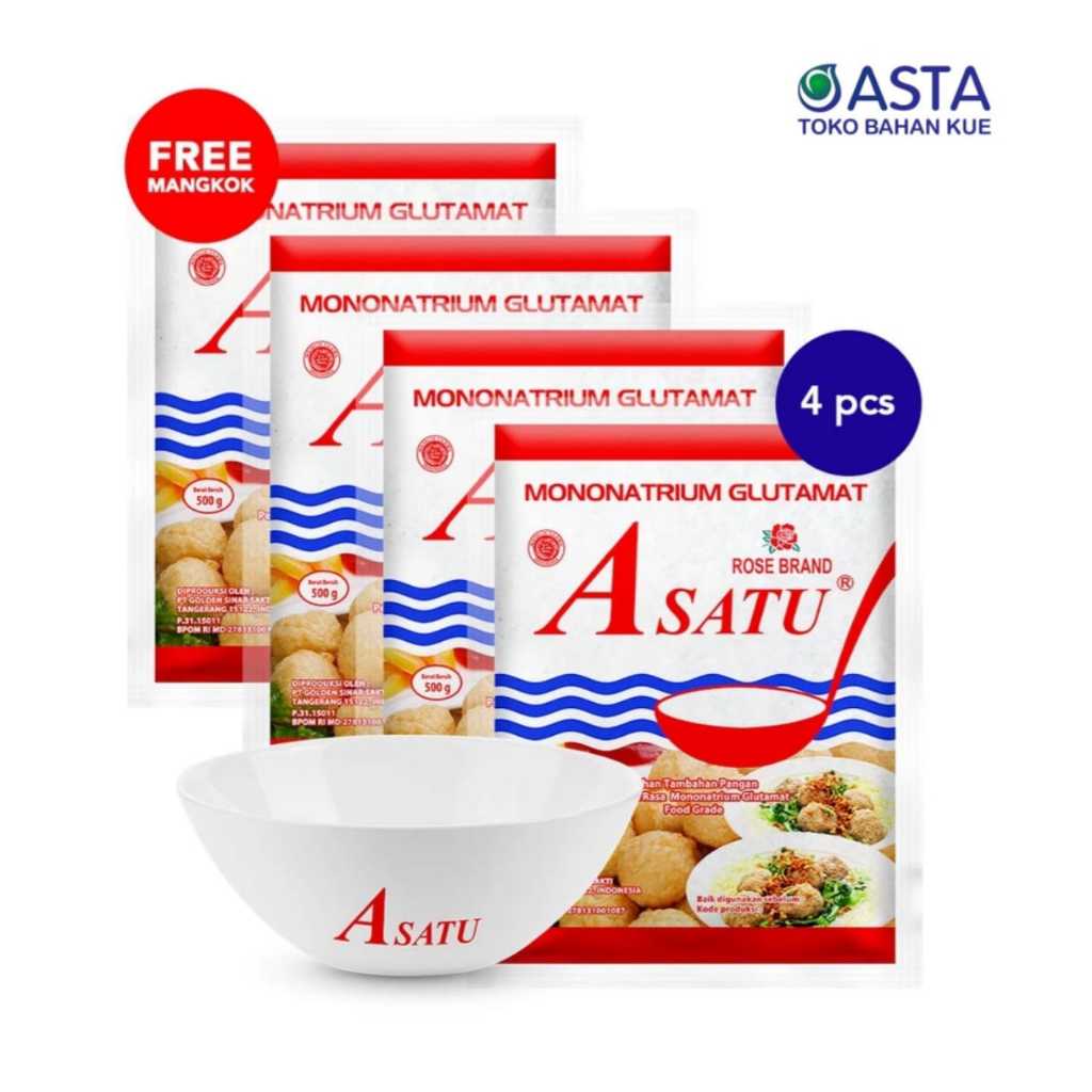 

Rose Brand - MSG A Satu 1KG (4 Bungkus x 250 Gram) + Gratis Mangkok