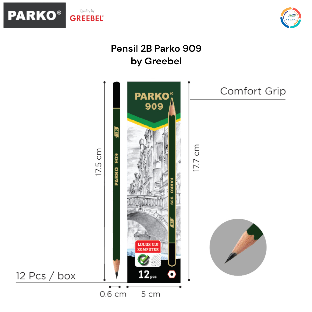 

Parko Pensil Tulis Kayu 2B - 909 | @ 1 Ktk=12 Pencil