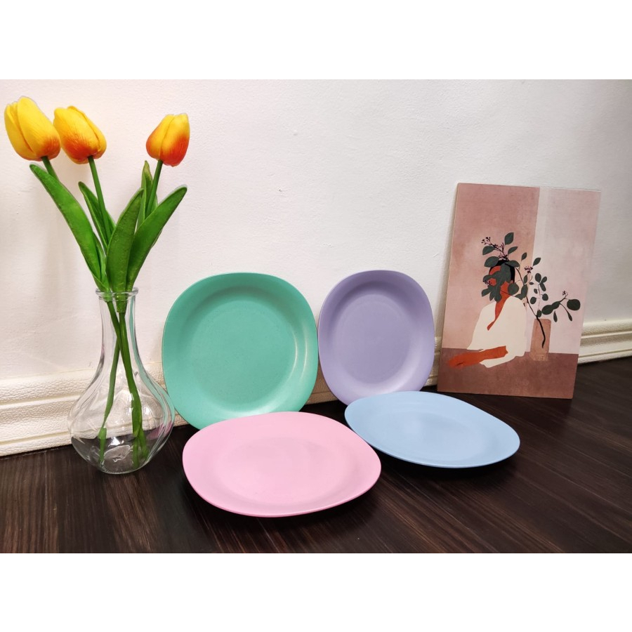 MAMASOO PIRING JERAMI PIRING MICROWAVE PIRING WARNA WARNI ALAT MAKAN SET