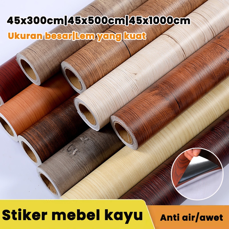 【mahal】stiker meja kayu stiker lemari kayu wallpaper dinding kayu stiker pvc motif kayu
