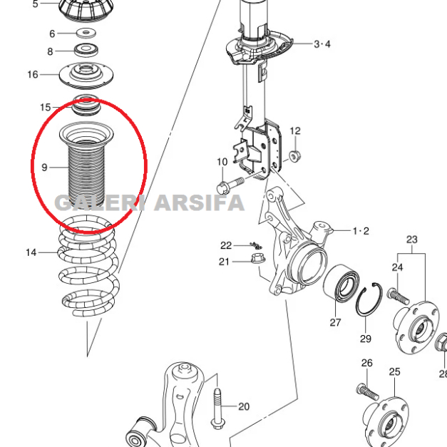 Karet Pelindung Shock Ertiga Asli SGP