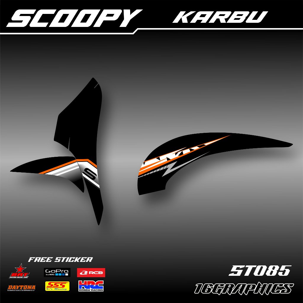 Sticker Striping Motor SCOOPY KARBU List Variasi - Stiker Setiker Lis Honda Scopy Karbu