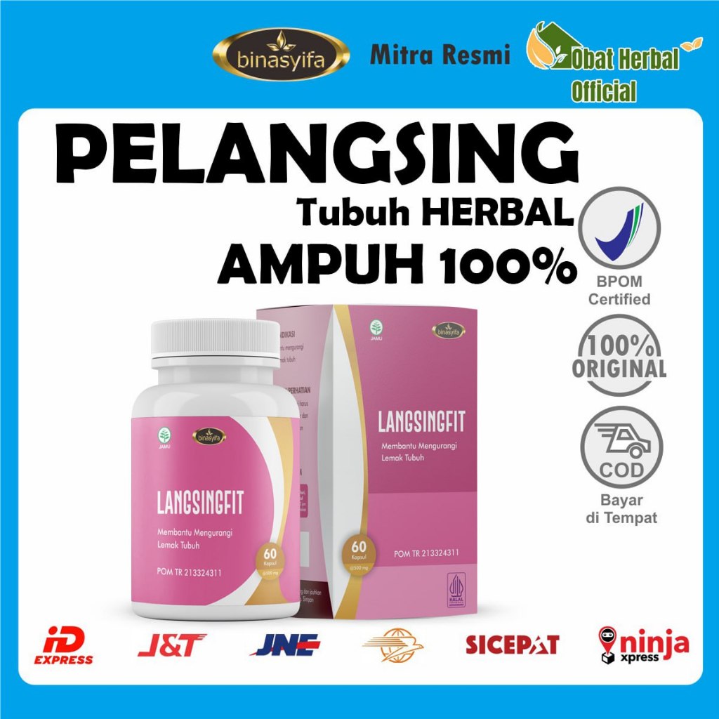 Langsingfit Obat Diet Penurun Berat Badan Herbal 100% Aman Tanpa Efek Samping Halal MUI dan Sudah BP