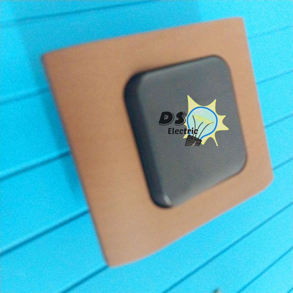 BROCO Saklar Engkel Single Saklar Tanam 1 Gang Integra Wood warna Kayu