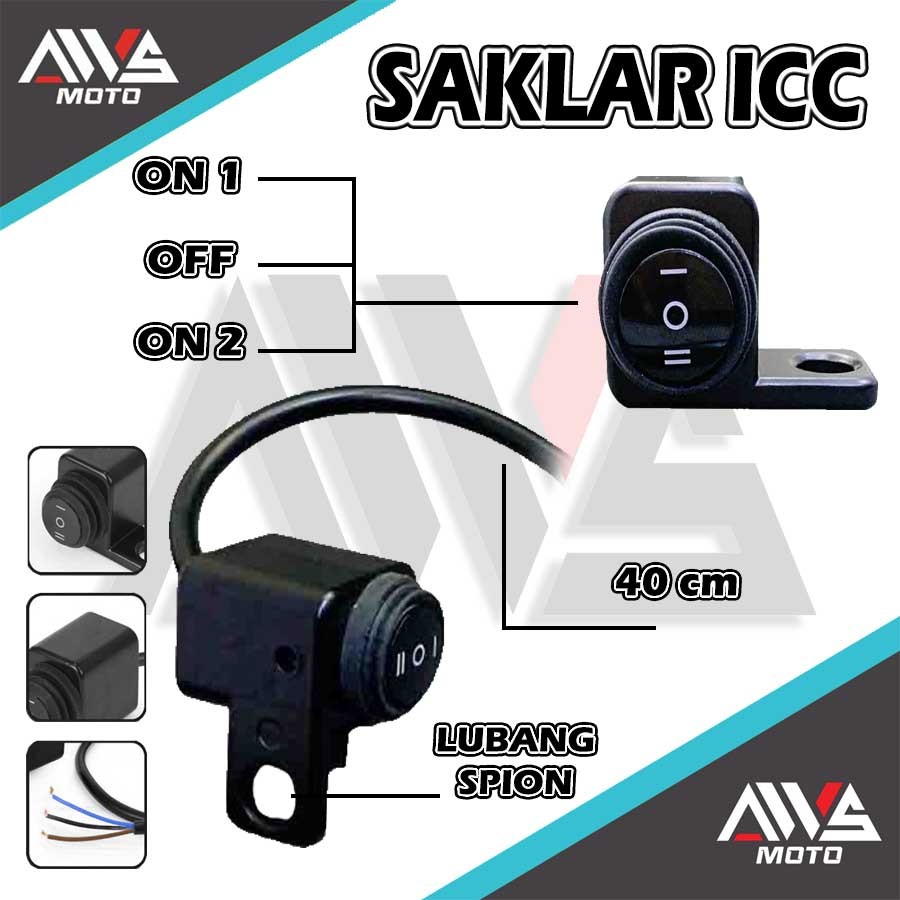 SAKLAR LAMPU LED FOGLAMP MOTOR MEREK ICC