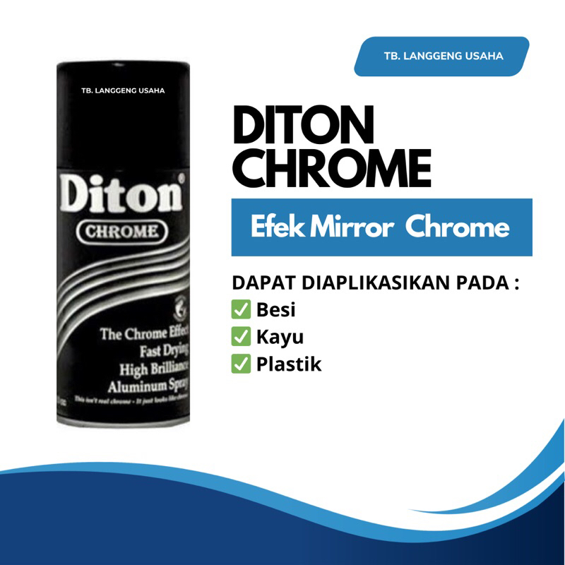 LU DITON CHROME MIRROR EFFECT Cat Semprot Kendaran Motor Mobil Anti Karat Tahan Panas Body Dasar Kas