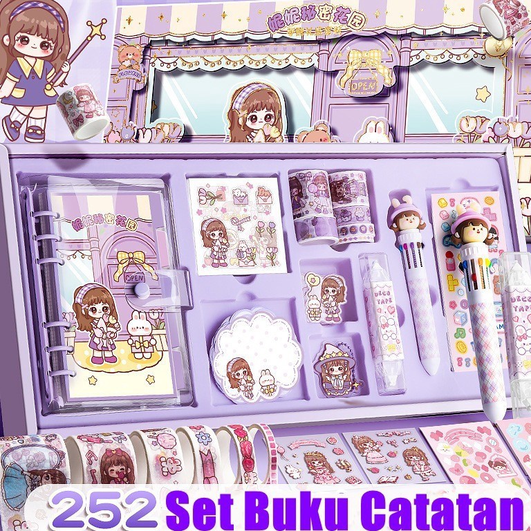 

KODE PRODUK ZJZVN9365 252 IN 1 Kotak Hadiah Buku Pegangan Anak Perempuan Kotak Hadiah Buku Harian Buku Harian Stiker Stiker Buatan Tangan Anak