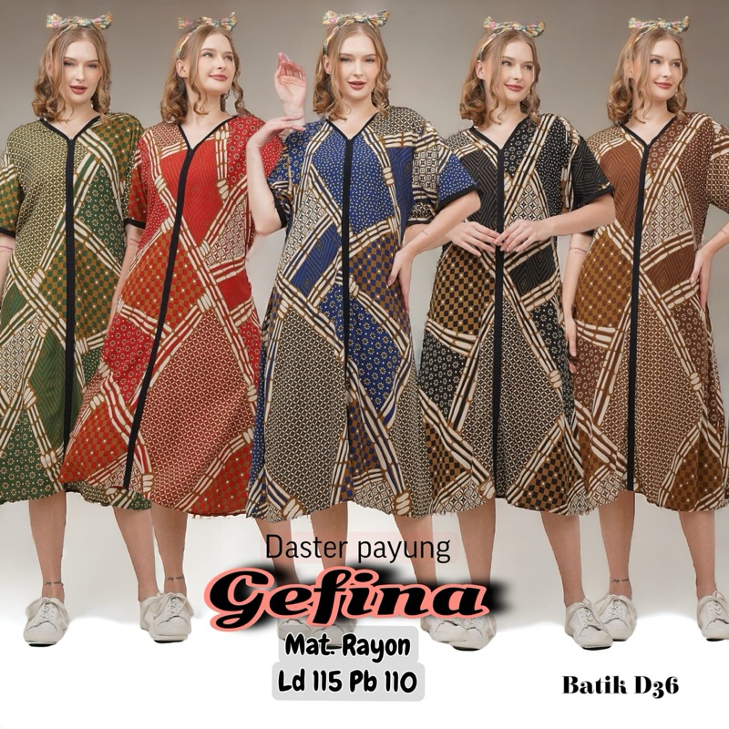 (Alesha) LD 120 Daster Gefina rayon premium motif batik kekinian adem premium tebal pusat grosir das