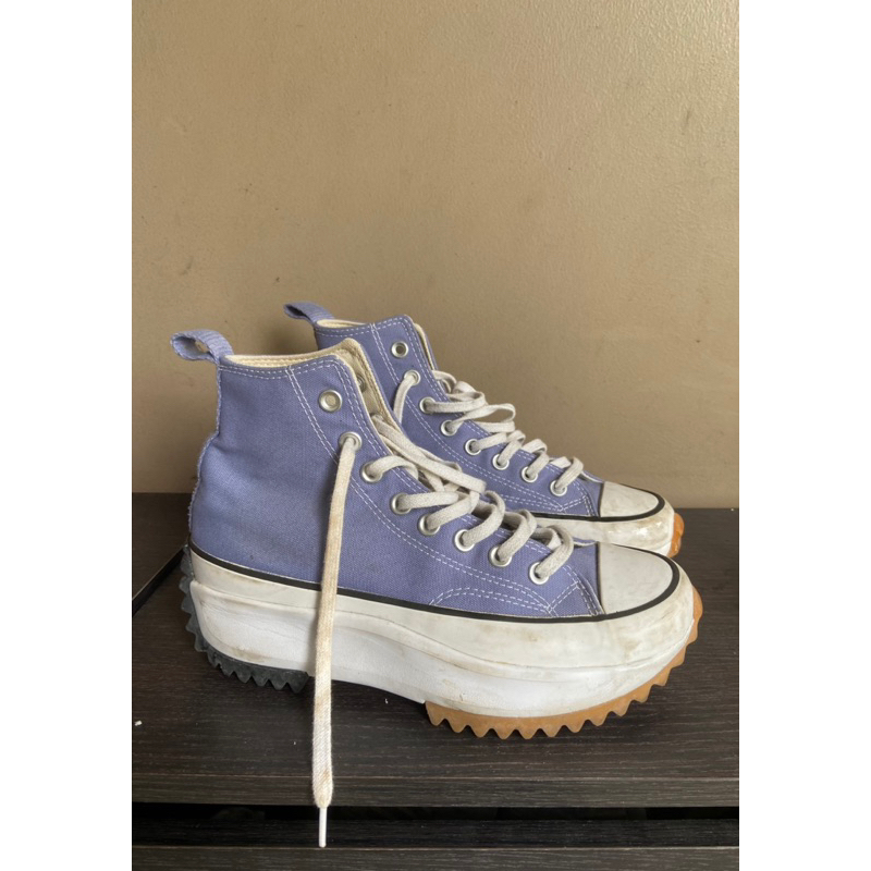 converse run star hike platform high top blue