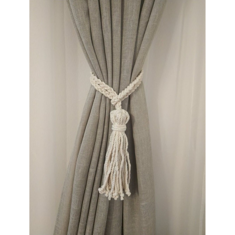 Tali gorden Tali katun natural macrame lonceng putih.