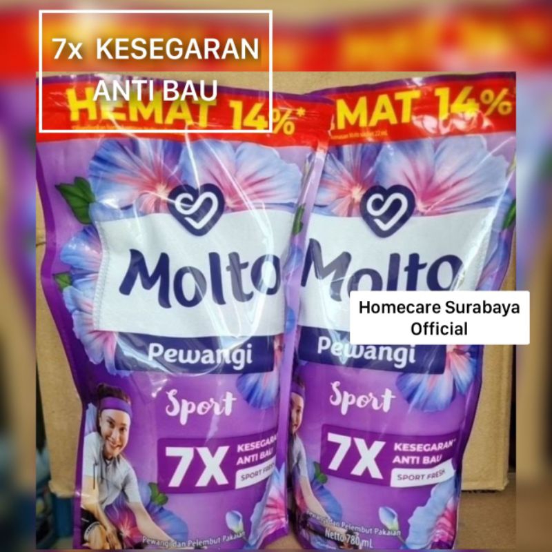 MOLTO PEWANGI SPORT 780ml / MOLTO PEWANGI 780ml / MOLTO PEWANGI KESEGARAN TAHAN LAMA 780ml