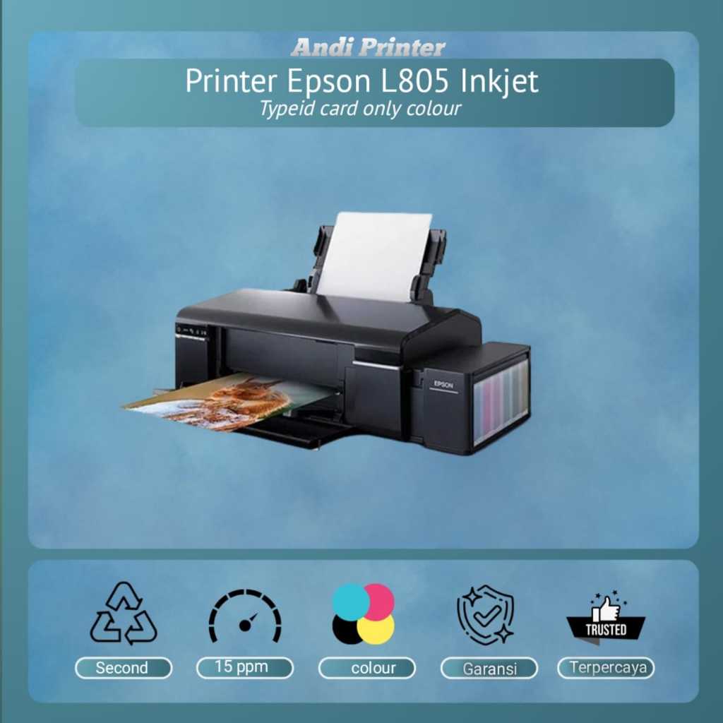 Printer color epson inkjet l805 cocok buat id card 6 warna kondisi second