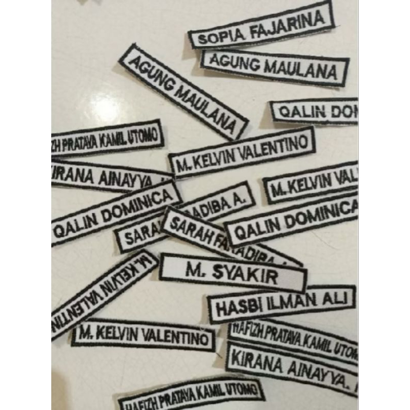 BET BORDIR NAMA LOGO ALAMAT UNTUK BAJU SERAGAM SEKOLAH