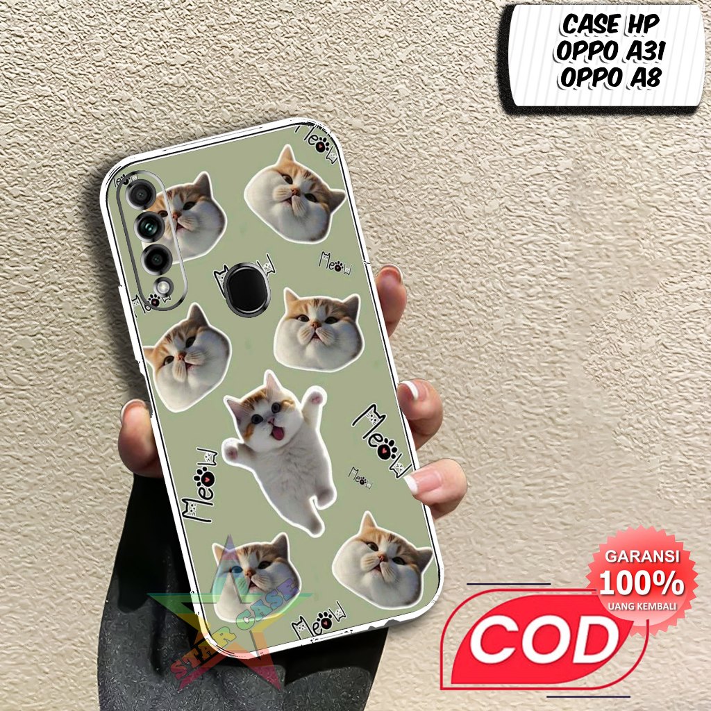 Case OPPO A31 TERBARU Motif [ KUCING ] Terlaris Casing OPPO A8 Terbaru Softcase Clear Protected Came
