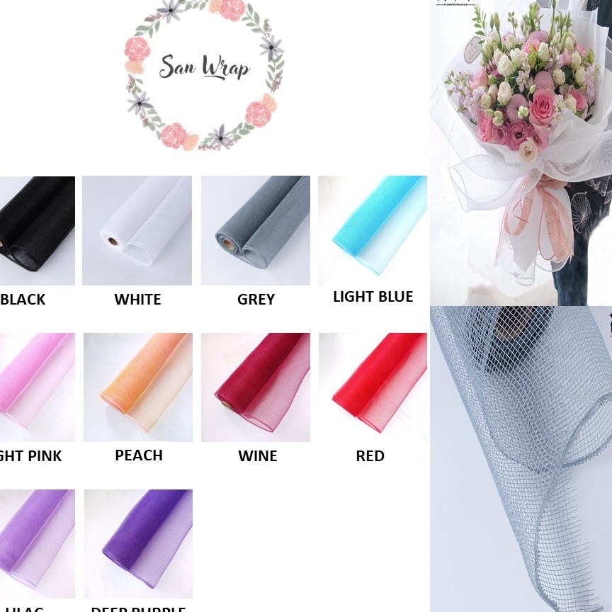 

DAHSYAT Polynet Mesh Roll Tile Jaring Flower Wrapping Paper Polynet KOREA Florist Supply
