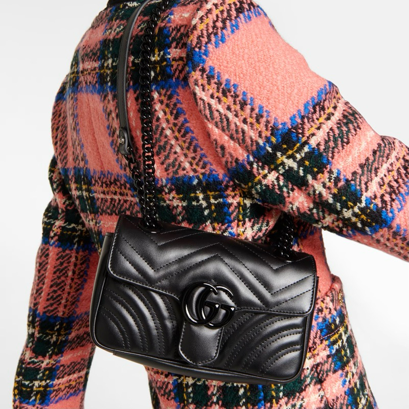 Original Gucci GG Marmont Mini Flap Shoulder Bag