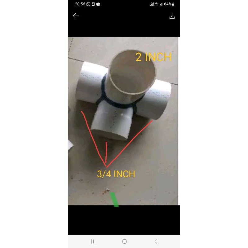 tee 4 way 3/4 ×2 inchi tee 4 way 3/4