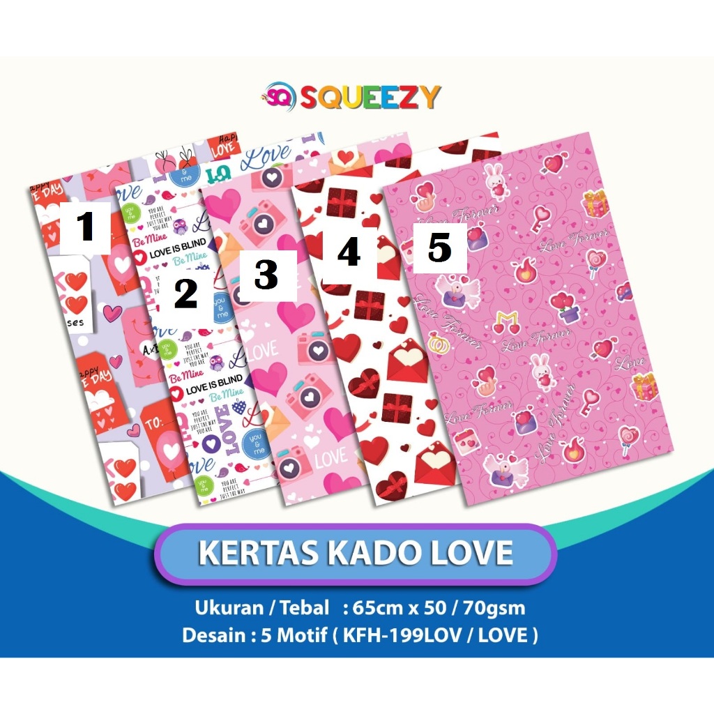 

Kertas Kado Squeezy Love