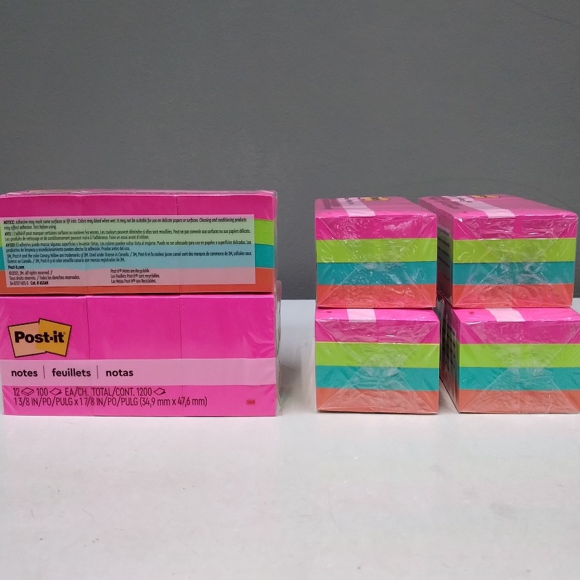 

3M post it 653AN warna neon sticky note 35mmx48mm memo tempel