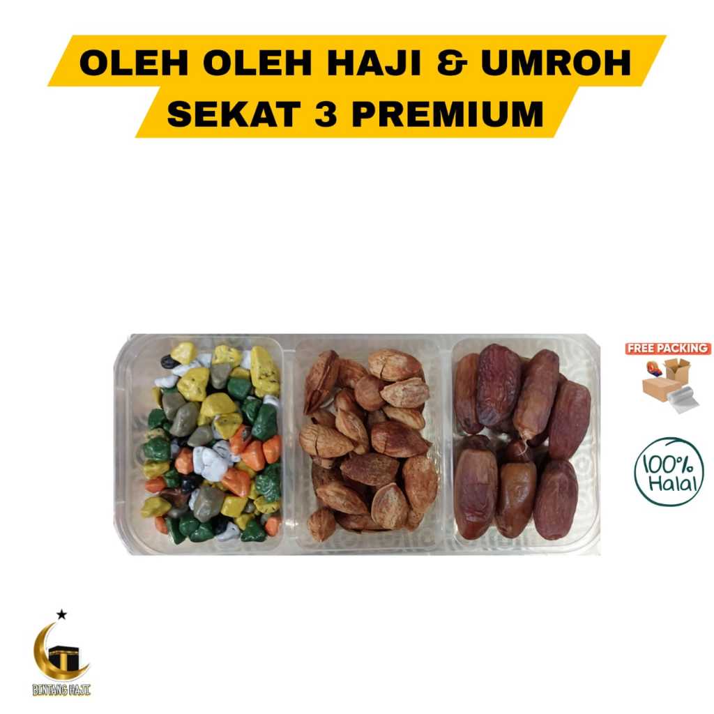 

Oleh oleh haji & umroh sekat 3 kurma tangkai, kacang almond, coklat krikil