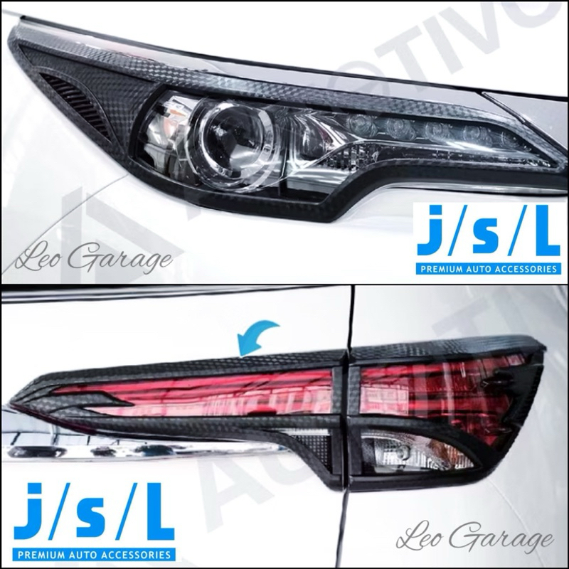 ALL NEW FORTUNER VRZ 2016 2017 2018 2019 CARBON PAKET GARNISH LAMPU DEPAN BELAKANG ALL NEW FORTUNER 