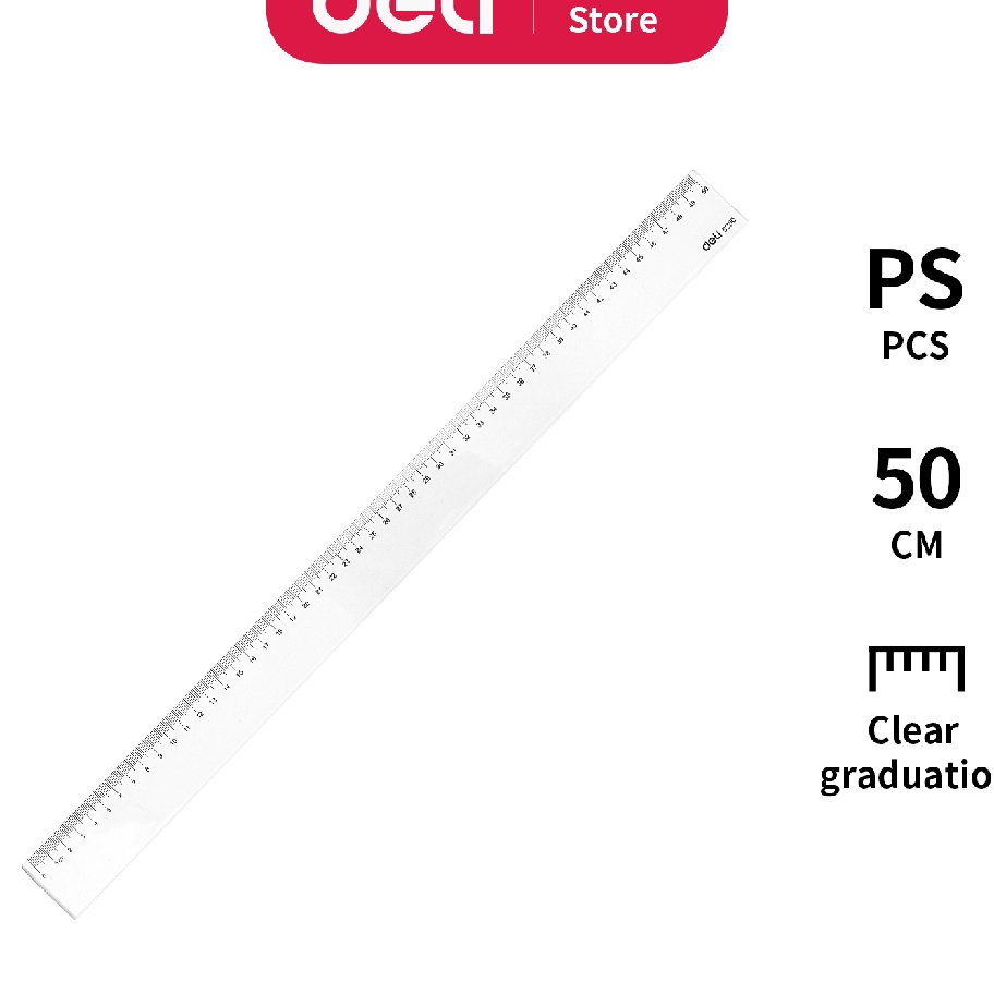 

SUPER BIG SALE Deli Penggaris tahan gores dan akurat tahan gores tembus pandang bening 5Cm E625