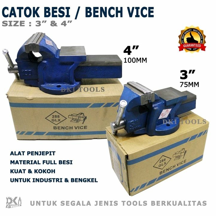 GLX Catok Paron Ragum Besi Bench Vice Vise Alat Jepit 3" 4" Inch