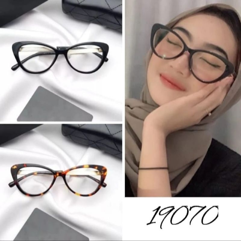 Kacamata Cat eye Wanita Minus/silinder/Plus Kacamata Antiradiasi Photocrhomic 19070