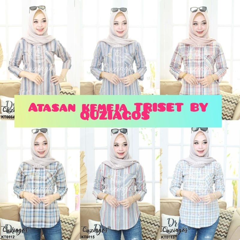 KEMEJA KATUN TRISET BY QUZIAGOS