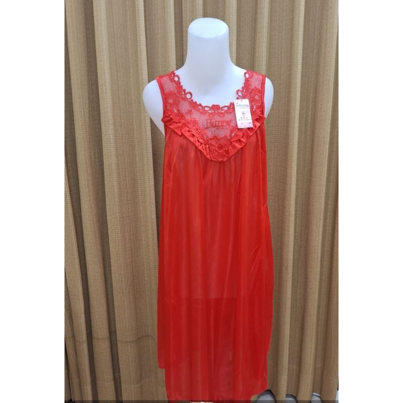 Daster satin merah